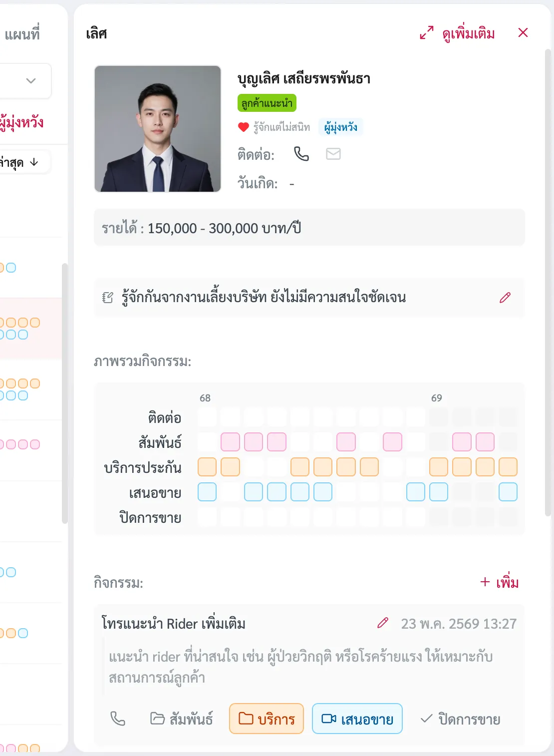 แผงรายละเอียดด้านขวา